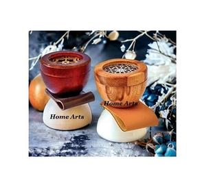 Brûleur Bakhoor en fer et bois avec boîte en acrylique Brûleur d'encens de qualité de luxe Dernière conception Forme personnalisée Mabkhar - Product Image 3