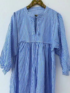 Vestido de algodón de verano con estampado de bloques a mano, patrón floral sólido con decoración de borlas, Vestido de estilo de fiesta hecho a mano de La India - Product Image 5