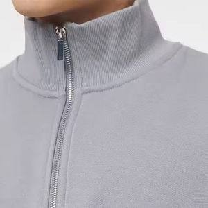 OEM ODM Custom 80% Cotton 20% Polyester Half <b>Zip</b> Sweatshirt <b>Quarter</b> <b>Zip</b> Sweatshirt <b>Men's</b> Pullover Sweatshirt Boxy Fit - Product Image 2