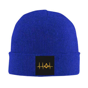Custom Heartbeat Freemason Bonnet Sombreros Hip Hop Sombrero de punto para hombres Mujeres Invierno Cálido Masonic Mason Skullies Gorros Gorras - Product Image 6