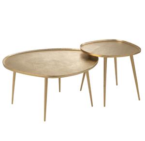 Table basse contemporaine en laiton irrégulière pour une décoration élégante du salon avec une finition métallique moderne de luxe - Product Image 3