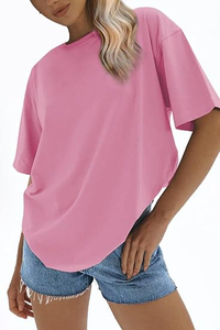 Camisetas de gran tamaño para mujer, camisetas con cuello redondo para mujer, suministro directo de fábrica, camisetas para mujer - Product Image 2