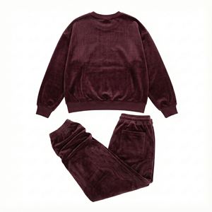 Conjunto Deportivo de Dos Piezas para Mujer, Ecológico, Cortavientos, con Capucha de Terciopelo, Sudadera y Pantalones con Estampado de Diamantes de Imitación - Product Image 3