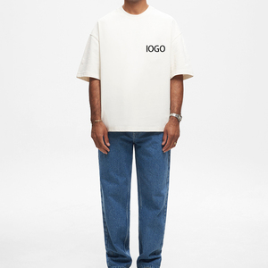 T-shirt pour homme en coton 100% coupe classique, tissu lourd, respirant et à séchage rapide, couleur/logo personnalisable - Product Image 2