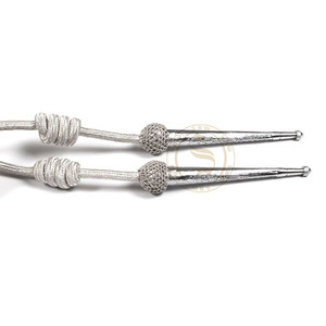 High Quality Ceremonial Silver Aiguillette Mylar with Silver Tags | Custom Color Aiguillette for Ceremonial Uniforms - Product Image 4