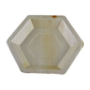 Bols de feuille de palmier biodégradables de haute qualité 10x4 Cm vaisselle jetable en forme d'hexagone pour les mariages autres disponibles différents - Product Image 3