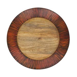 Dernier prix de gros : Lot de 2 assiettes de présentation en bois d'acacia avec rebord rainuré, rondes rustiques, pour dîner - Product Image 5
