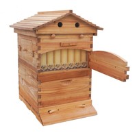 Ensemble complet de ruche à abeilles 7 pièces, ruche en bois à flux automatique, apiculture, ruche à abeilles avec flux de miel enduit de cire