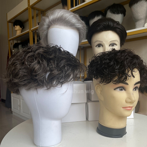 Prothèse capillaire <span class=keywords><strong>pour</strong></span> <span class=keywords><strong>homme</strong></span> à base de soie, <span class=keywords><strong>cheveux</strong></span> raides, avec ligne de <span class=keywords><strong>cheveux</strong></span> naturelle, système de remplacement capillaire <span class=keywords><strong>pour</strong></span> hommes chauves - Product Image 4