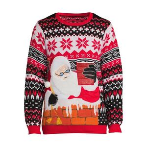 Pull de Noël moche unisexe grande taille pour femmes saison d'hiver OEM fabricant adulte vente en gros en nylon/acrylique logo avant - Product Image 6