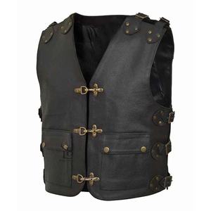 Venta caliente de diseño personalizado Durable invierno hombres Chaleco de cuero nueva llegada desgaste exterior con precio al por mayor hombres Chaleco de cuero - Product Image 3