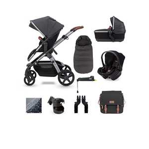 Poussette pliable de haute qualité, légère et durable, avec cadre en acier inoxydable à ondulations croisées, capacité de charge de 20 kg, coton et bambou - Product Image 1