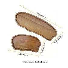 Plateaux de service en bois avec poignées en acier inoxydable, design moderne, plateaux en bois pour aliments, fruits et en-cas, non toxiques, écologiques, durables - Product Image 2