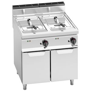 Commercial Countertop <b>Electric</b> Twin Tank <b>Fryer</b> - 10+10 litres - 12kW - with drain tap - Product Image 1