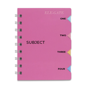 A5 Striped <b>Spiral</b>-<b>bound</b> <b>Notebook</b> with 80 Sheets Hard Cover Laminated PP Cover Material 4 Separators B6 Size - Product Image 2