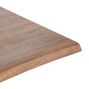 Table à manger classique industrielle noire et marron, plateau carré en bois d'acacia massif, pieds en métal, table à manger pour la maison et la cuisine - Product Image 6