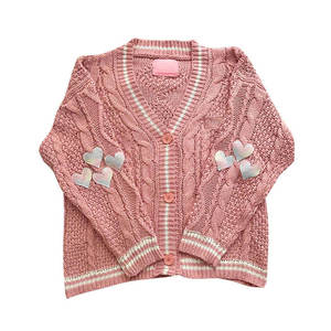 Autumn Vintage Star Print Knitted <b>Cardigan</b> Cute Button up V Neck <b>Long</b> Sleeve Loose Coat Sweater <b>for</b> Women - Product Image 3