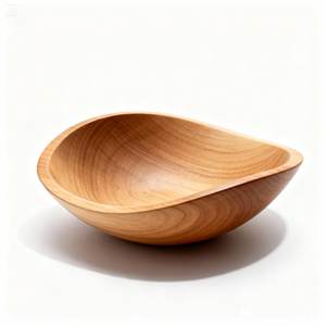 Elegante Tazón de Madera Curvado Hecho a Mano - Product Image 1