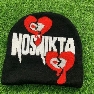 Venta directa de fábrica MOQ bajo All-Over Printed Y2K Style Winter Skull Cap Custom Logo Knit Hat Beanie de Pakistán para ropa de playa - Product Image 1