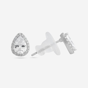 92.5 Silver Fine Jewelry Set with Chain Pendant and <b>Earrings</b> Emerald Cut Zircon Gold Plated-for Wedding or Party 188213 - Product Image 4