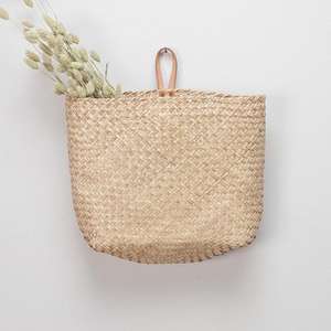 Panier mural en jonc de mer à bas prix pour la décoration de la maison et de la cuisine paniers suspendus en raphia tissé - Product Image 5