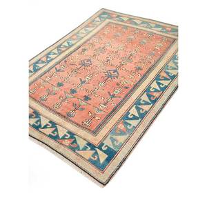 Alfombras de Lana Geométricas Abstractas Nuray, Anudadas a Mano en Rojo y Naranja para Sala de Estar, Entrada o Pasillo - Rectángulo de 9x12 - Product Image 2