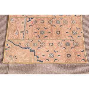 Alfombra Turca de 2.3x3.3 pies, Alfombra Vintage de Lana con Puntos Azules y Marrones - Product Image 5