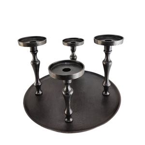 Bougeoir à 4 bras en aluminium nickelé noir pour décoration de mariage porte-bougie au design moderne pour la décoration de la maison faite à la main - Product Image 4