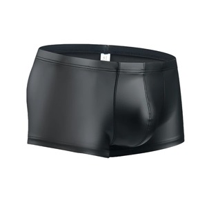 <b>Men's</b> Imitation Leather Boxershorts Quick Dry Breathable U <b>Pouch</b> Panties Sexy Gay Underwear Hombre Boxers Lingerie <b>Men's</b> Boxers - Product Image 2