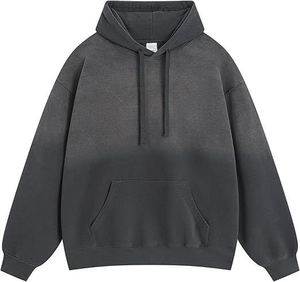 2025 Último diseño Sudadera con capucha con cremallera Ropa de lavado cómodo para hombres Buena calidad Teñido liso Moda Digital Sudadera con capucha al por mayor - Product Image 4