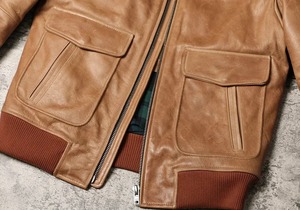 เสื้อแจ็กเก็ตหนังแท้ลำลองสำหรับผู้ชายเสื้อแจ็คเก็ตหนังแกะธรรมชาติสำหรับขี่รถจักรยานยนต์เสื้อผ้าแฟชั่นทรงสลิมน้ำมันสีแดงสำหรับฤดูใบไม้ผลิใหม่ - Product Image 3