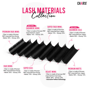 CharmLash plateaux à cils noir mat plateaux à extensions de cils mat foncé plateaux à cils noir mat 15-20mm longue durée boîte personnalisée douce - Product Image 5