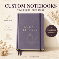 LABON Journal de parfums personnalisé A5, couverture rigide prune, dorure à chaud, notes de fond cœur, longue durée, évaluation de l'humeur
