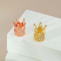 Micro Pave Bijoux En Laiton Strass Métal Entretoise Perles Cubique Zircone Couronne Perles Pour La Fabrication De Bijoux Bricolage En Gros Perles Kits