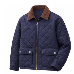 Chaqueta de Hombre al por Mayor, Chaqueta Acolchada con Forro Acolchado de Diamantes Vintage, Cuello de Pana para Hombre, Chaqueta con Logotipo Personalizado de Marca Privada - Product Image 2