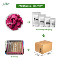 Gevriesdroogd Rood Hart Dragon Fruit Non-Gmo Natuurlijke Knapperige Ananas Brokken Zoete Snacks Voor Bakkerij Toppings-Groothandel Stukken