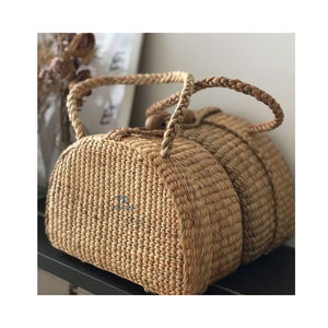 New Design Woven Water Hyacinth <b>Bag</b> Handwoven Straw Large Half Moon Handbag With Straw Strap Handmade Boho <b>Bag</b> Beach <b>Summer</b> <b>Bag</b> - Product Image 1