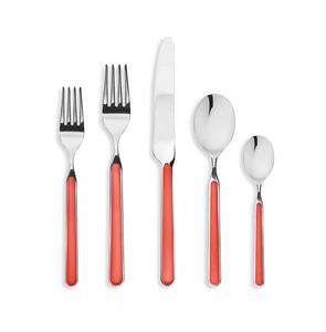 Couverts à manche en résine orange avec tête finie en argent Couverts de qualité supérieure idéaux pour les fêtes à la maison et les hôtels - Product Image 3