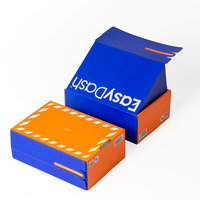 Grande boîte d'expédition recyclable écologique 9x6x4 en carton ondulé avec doublure en éponge Boîtes d'expédition bleues personnalisées pour plantes à fermeture éclair