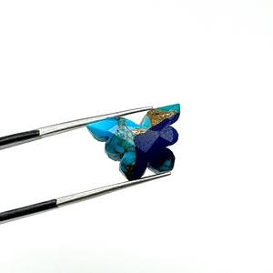 ลูกปัดพลอยโมฮาเว่ คอปเปอร์ เทอร์ควอยซ์ รูปทรงผีเสื้อ เจียระไนเหลี่ยม 14x10 มม. สีฟ้าอ่อน สีน้ำเงินเข้ม สำหรับทำเครื่องประดับ - Product Image 3