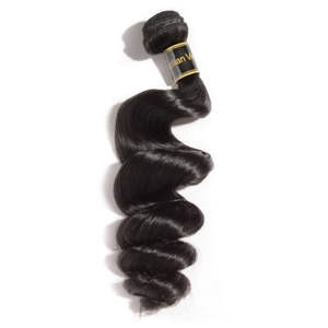 Extensiones de Cabello Humano Virgen Camboyano 100% Premium, Ondulado Suelto, Color 1B, Estirado 8 Pulgadas, Ondulado Natural, Rizado Jerry, Kinky, Cabello Indio Virgen - Product Image 3