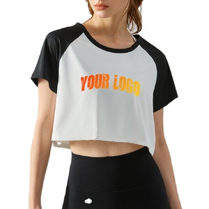 T-shirt décontracté à manches longues trois quarts raglan pour femme, coupe ample, avec logo personnalisé, séchage rapide et écologique - Product Image 1