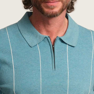 Pas cher Prix bas quantité minimale de commande quart Zip Polo T-shirt de haute qualité personnalisé Logo imprimé quart Zip Polo T-shirt - Product Image 3