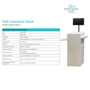 Tự kiểm tra kiosk UHF RFID 860MHz - 960 MHz Made in Việt Nam tùy chỉnh tự kiểm tra kiosk với màn hình cảm ứng - Product Image 2