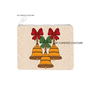 Étincelant Père Noël Arbre de Noël Perlé Porte-Monnaie Festif Vacances Portefeuille Perles Artisanales Parfait Cadeau De Noël Accessoire Durable - Product Image 4