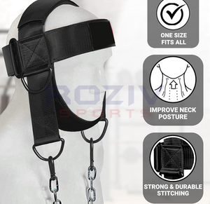 Sangle de Tête et Mentonnière Ajustable Roziv Sports Fitness Unisexe Antidérapante en Néoprène Rembourré pour Entraînement Musculaire et Haltérophilie - Product Image 2