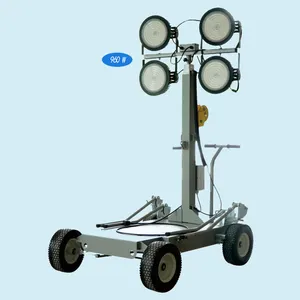 Pabrik langsung konstruksi pertambangan 960W Mendorong Tangan Mobile lampu sorot LED menara terang Trailer Mobile lampu LED Menara