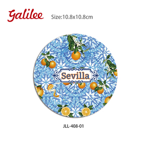 Posavasos de cerámica de <span class=keywords><strong>Sevilla</strong></span> Esteras aislantes de cerámica redondas Diseños de frutas Utensilios de cocina Proveedores de adornos - Product Image 2