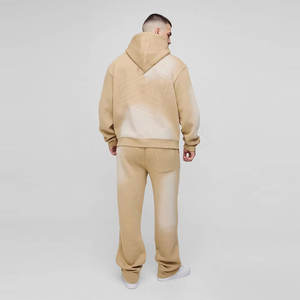 Vente en gros de survêtements pulls vierges avec logo personnalisé vêtements de sport vintage surdimensionnés ensemble de jogging deux pièces survêtement pour hommes - Product Image 2