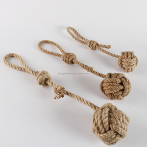 Juguete de cuerda de cáñamo natural y ecológico para perros, hecho en Vietnam, la pelota de cuerda resistente favorece la limpieza de los dientes y el alivio del estrés. - Product Image 1